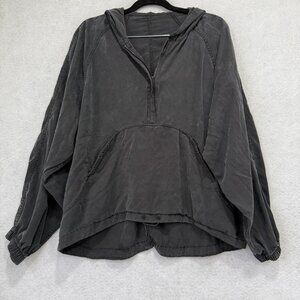 Lululemon Hoodie Womens Black Half Zip Anorak Pullover Oversized Kangaroo Pocket
